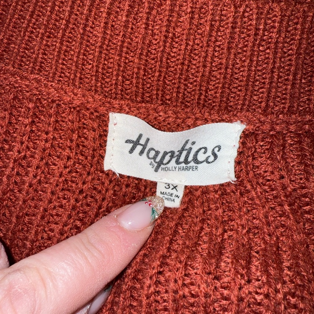 Chic Soul Burnt Orange Long Sleeve Sweater Size 3 X - Picture 4 of 4